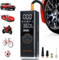 Ultra-Fast Portable Tire Inflator - 150PSI Electric Air Pump with 20000mAh Battery & Dual LCD Display for Cars, Motorcycles, Bikes, and Balls