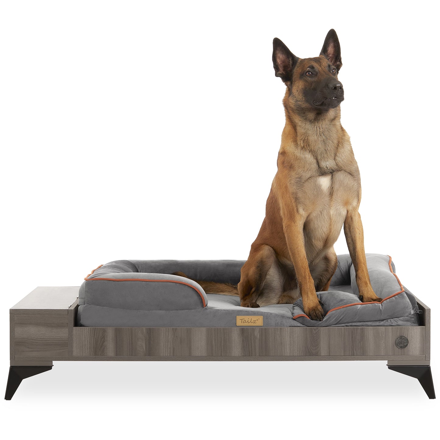 Wyatt Large to Extra Large Wooden Pet Bed with Mattress - Greenguard Gold Certified for Ultimate Comfort
